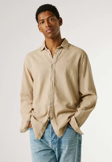 Мужская рубашка Pepe Jeans PAYTON, бежевая