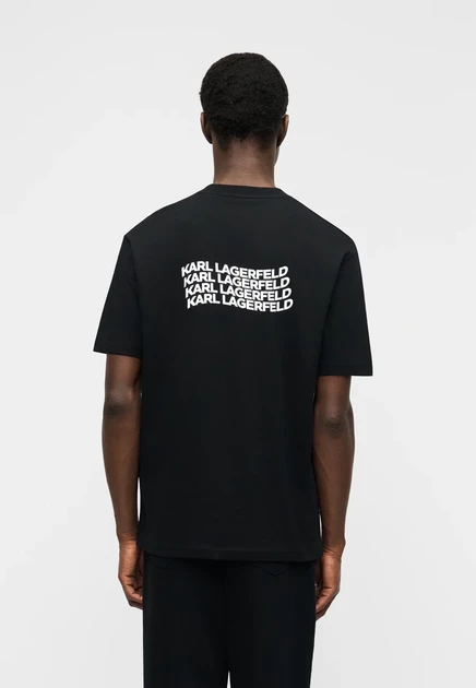 Мужская футболка Karl Lagerfeld Crewneck с принтом, черная