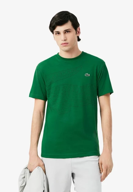 Мужская спортивная футболка Lacoste Sport, черно-зеленая