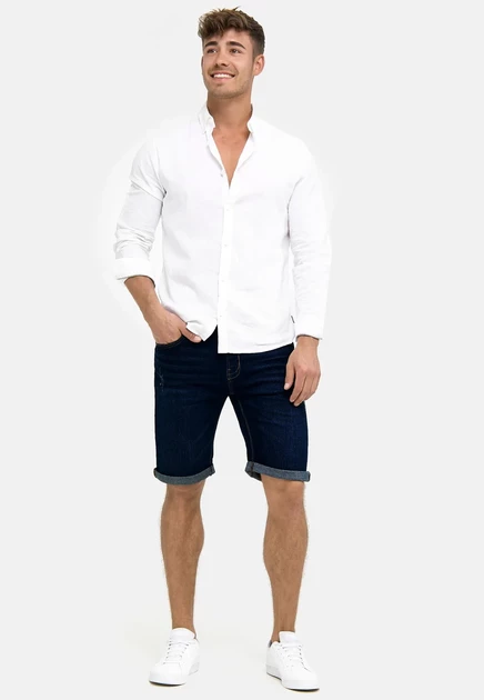 INDICODE JEANS INCADEN - Denim shorts - blau dark-blue denim