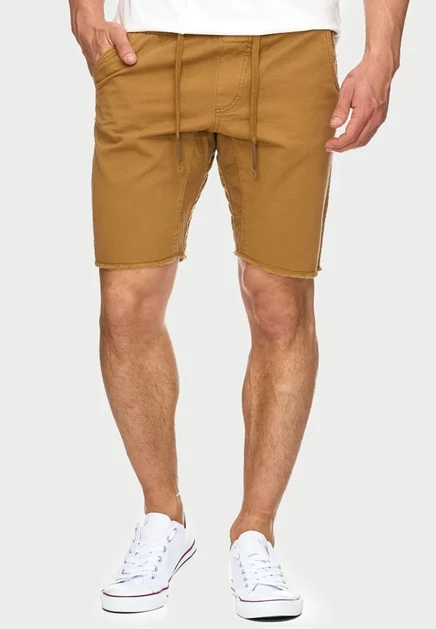 INDICODE JEANS CARVER - Denim shorts - blau camel