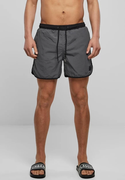 Urban Classics RETRO - Swimming shorts - white magicmango black darkshadow