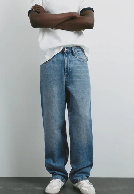 Мужские джинсы Pull&Bear Baggy, голубые