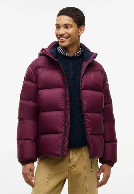 Tommy Jeans Down jacket - black calypso berry