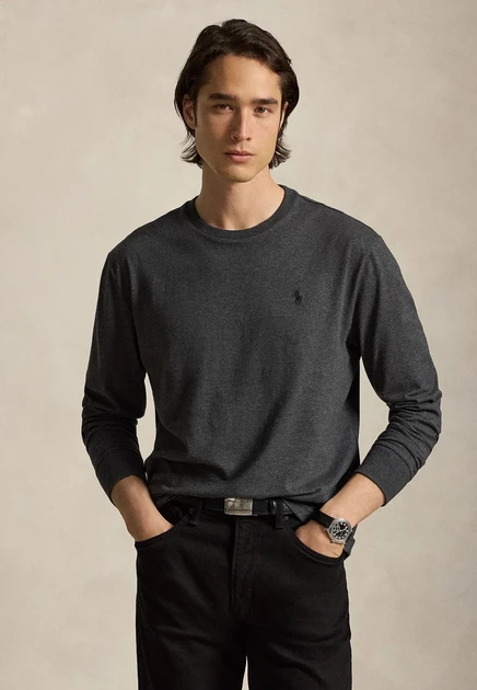 Мужской лонгслив Polo Ralph Lauren Custom Slim, белый