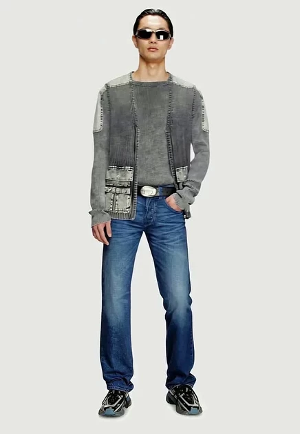 Мужские прямые джинсы Diesel Larkee, темно-синие