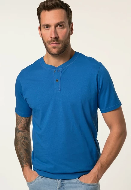 Мужская футболка JP1880 Henley, ярко-синяя