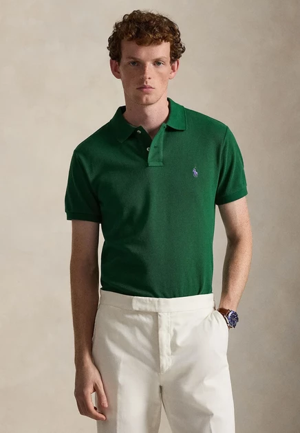 Мужское поло Polo Ralph Lauren Slim Fit, темно-зеленое