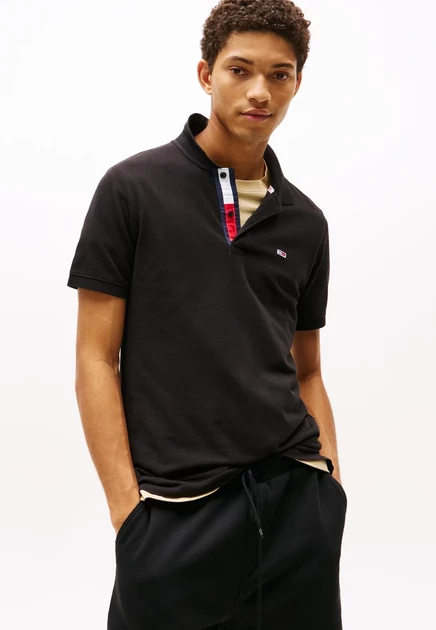 Мужское поло Tommy Jeans Original Fine, черное