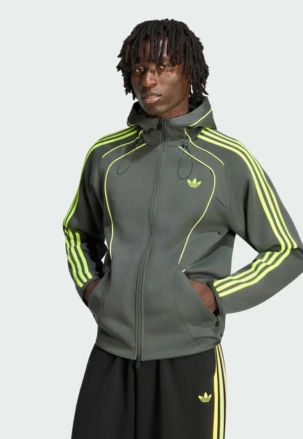 adidas Originals SPACER FZ HD - Zip-up sweatshirt - black legend ivy frozen lemon