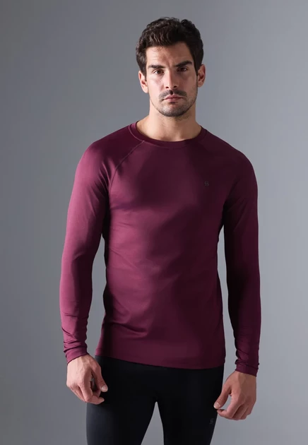 Мужской лонгслив Pier One Sport Essential, бордовый