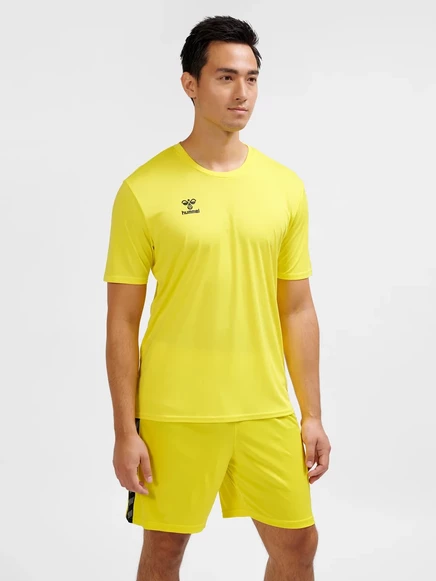 Hummel ESSENTIAL JERSEY - Sports T-shirt - true blue blazing yellow