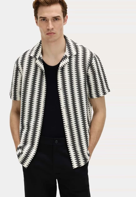 Мужская рубашка Marks & Spencer Textured, черно-серая
