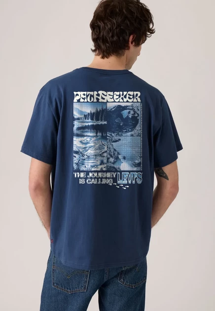 Levi's® RELAXED FIT TEE - Print T-shirt - coastal creative fresh and smooth pumice stone abstract glacial scenic navy blazer