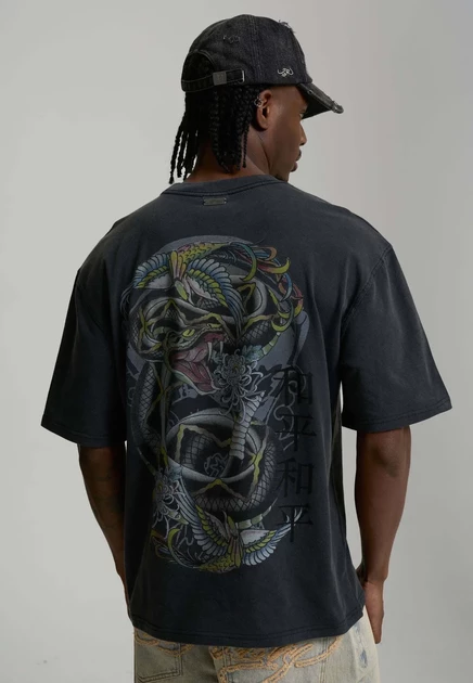 Мужская футболка Ed Hardy Snake Charmer, черная