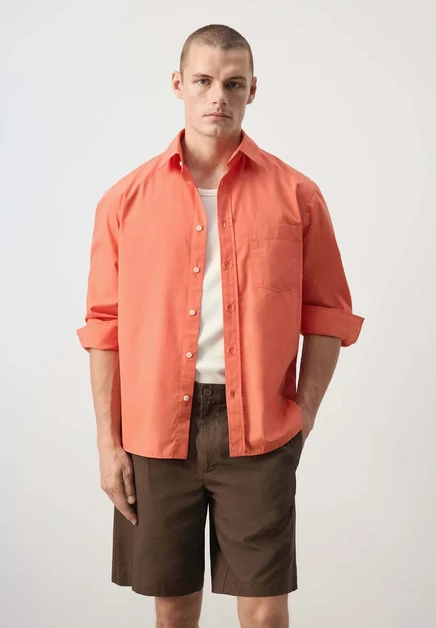 Мужская рубашка Mango Adult, абрикосовая