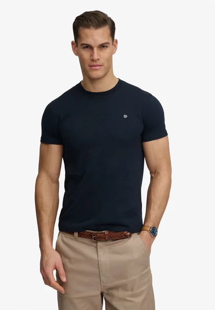 Superdry & Co SUPERDRY ESSENTIAL SD&CO LOGO EMBROIDERED T-SHIRT.. - Basic T-shirt - stormy weather blue navy eclipse navy chalk