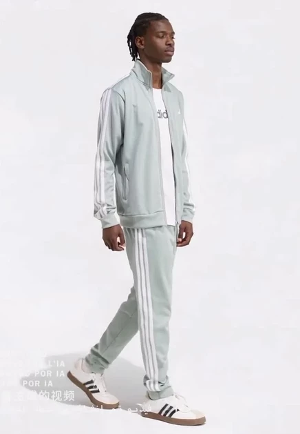 Мужской костюм adidas 3 Stripes Set, шалфейный