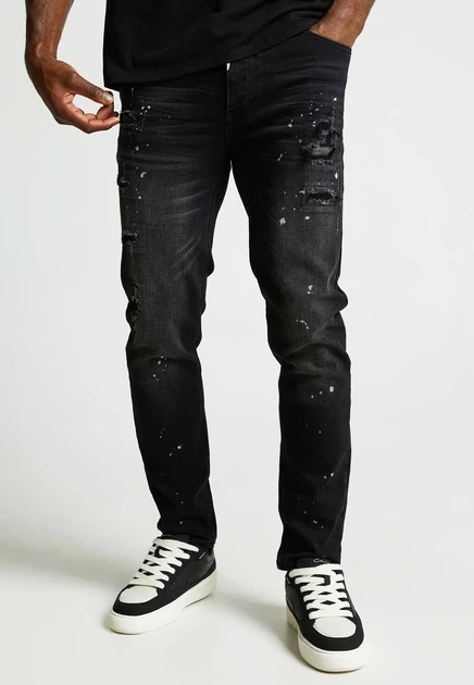 Мужские джинсы Alessandro Zavetti Slim Fit, черные
