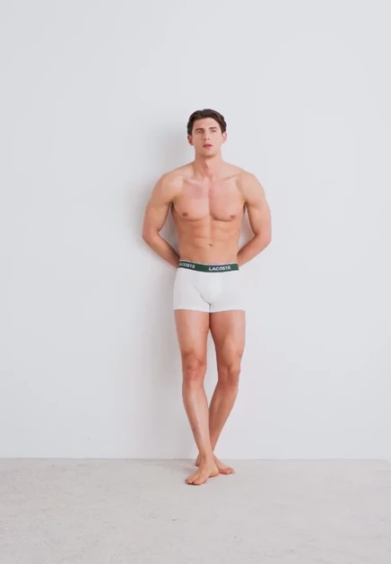 Мужские боксеры Lacoste COURTS, 3 пары, черные/белые/серые