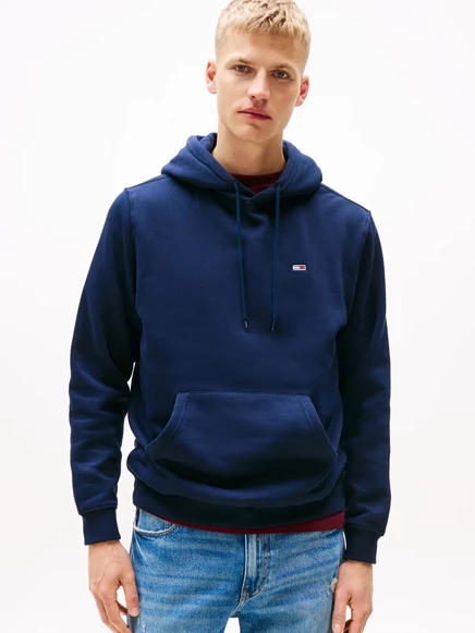Мужское худи Tommy Jeans S Flag, на молнии, темно-синее