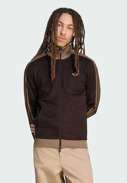 adidas Originals BECKENBAUER TT - Zip-up sweatshirt - frozen purple aurora coffee