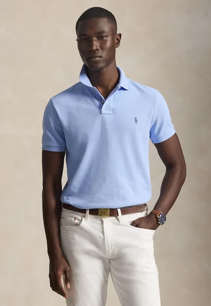 Мужское поло Polo Ralph Lauren Custom Slim Fit, синее