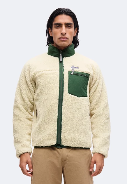 Patagonia CLASSIC RETRO-X - Fleece jacket - dark natural/shore blue dark natural//treeline green