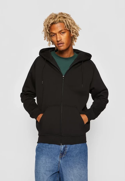 Мужское худи Urban Classics Zip, серо-черное