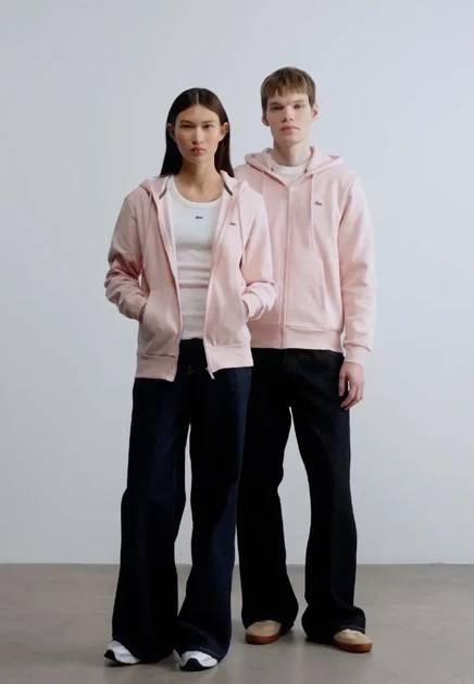Мужская толстовка Lacoste на молнии, белая