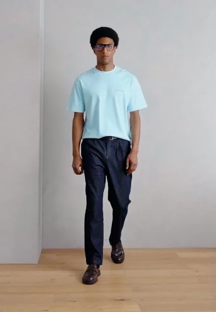Мужская футболка Lindbergh Oversize, голубая