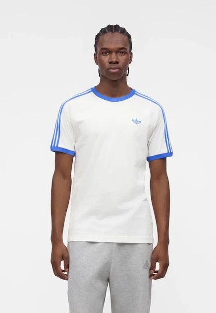 adidas Originals TEE  - Print T-shirt - warm vanilla   maroon cloud white/blue