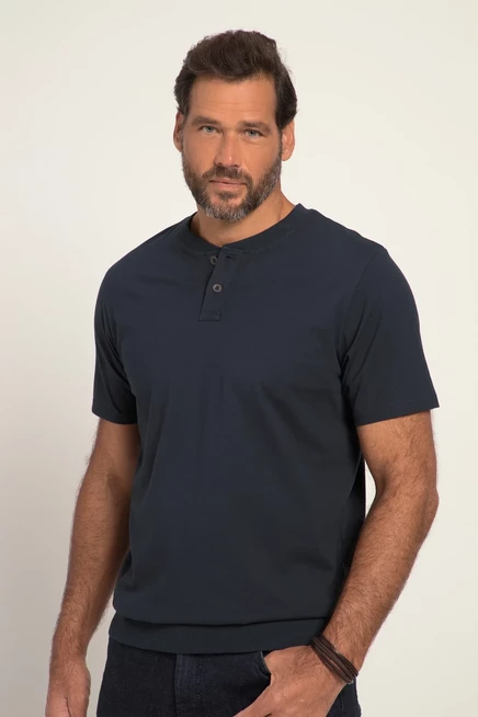 Мужская футболка JP1880 Henley, темно-синяя