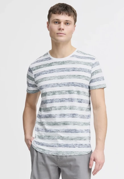 Solid SDTET STRIPED - Print T-shirt - wine red mottled light grey/mottled dark green