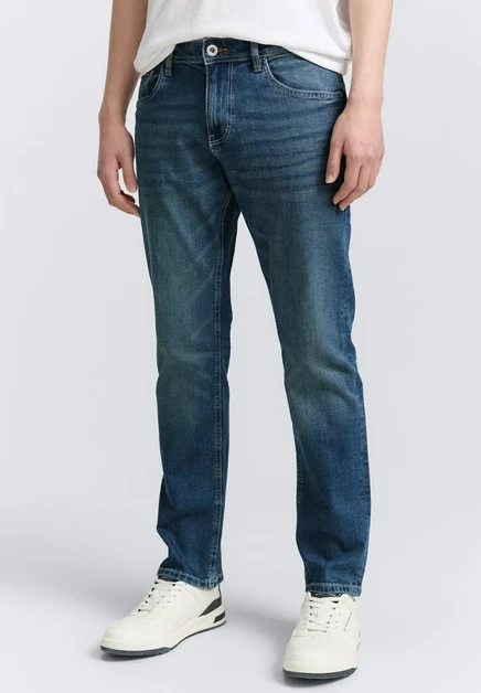 TOM TAILOR TTMARVIN STRAIGHT FIT - Straight leg jeans - used mid stone blue denim used mid stone blue denim