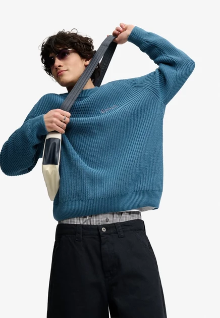 Мужской джемпер Bench Ribbed Boxy, синий
