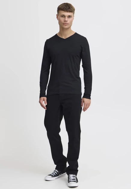 Мужские лонгсливы Solid SDBasil V-Neck, 2 шт., чёрные