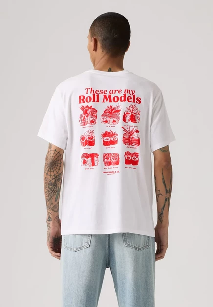 Levi's® RELAXED FIT TEE - Print T-shirt - coastal creative fresh and smooth pumice stone offwhite