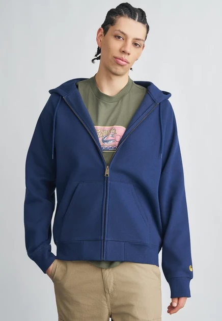 Мужское худи Carhartt WIP Chase на молнии, серое