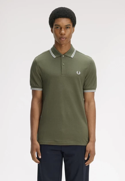 Мужское поло Fred Perry Twin Tipped, зеленое