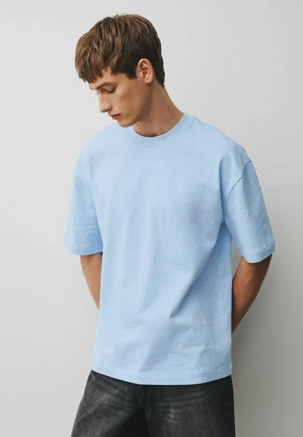 Next RELAX FIT HEAVYWEIGHT T-SHIRT.  - REGULAR FIT - Basic T-shirt - orange ice blue marl