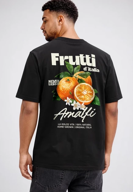 Мужская футболка Neverless Frutti D'Italia, черная