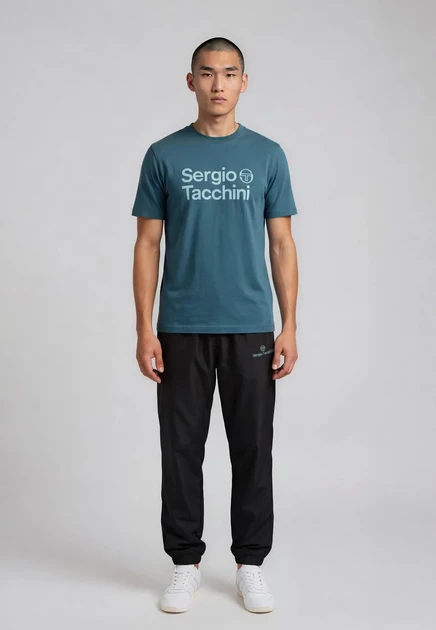 Мужская футболка Sergio Tacchini с принтом, черная