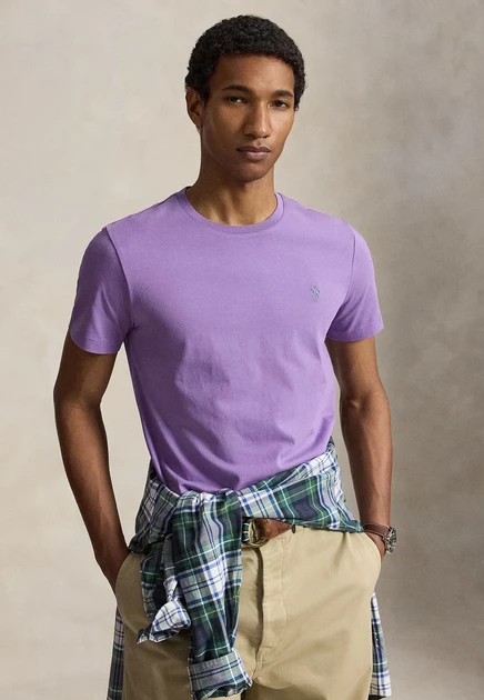 Polo Ralph Lauren CUSTOM SLIM FIT JERSEY CREWNECK T-SHIRT - Basic T-shirt - garden pink wisteria