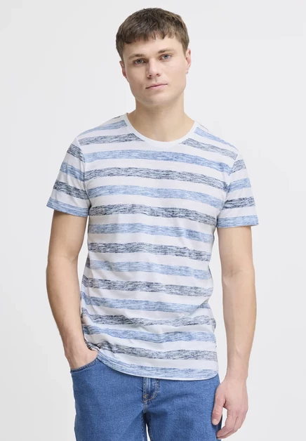 Solid SDTET STRIPED - Print T-shirt - wine red strong blue