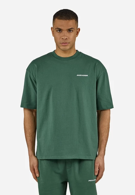 Pegador LOGO OVERSIZED TEE - Basic T-shirt - grey/white green/white