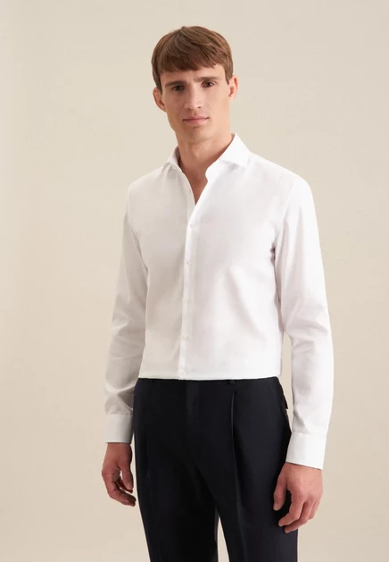 Мужская классическая рубашка Seidensticker Slim Fit, белая