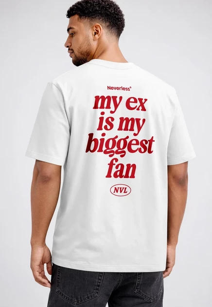 Мужская футболка Neverless My Biggest Fan, белая