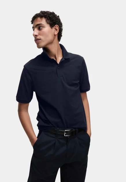 Мужское поло Marks & Spencer, темно-синее