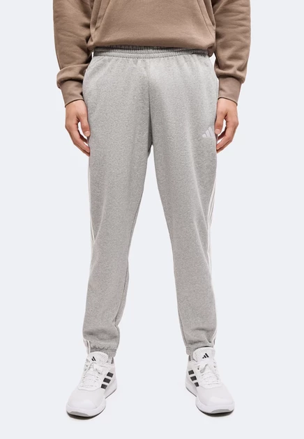 adidas Sportswear ESSENTIALS 3 STRIPES TAPERED CUFFED PANTS - Tracksuit bottoms - team navy blue 2/white medium grey heather/white